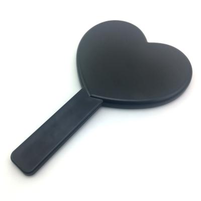 China Makeup Handle Heart Shaped Mirror Magnifying Plastic Mirror For Hair Brush for sale