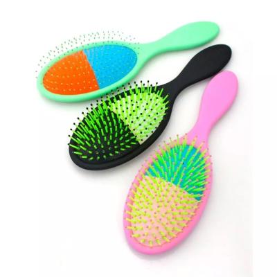 China New Design Fluorescent Color Palette Compact Detangle Salon Care Hair Brush for sale