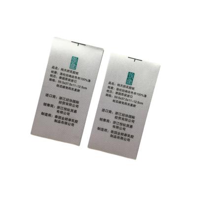 China Other factory wholesale clothing labels satin ribbon fabric material wash care labels barcode clothing hanger label stickers for sale