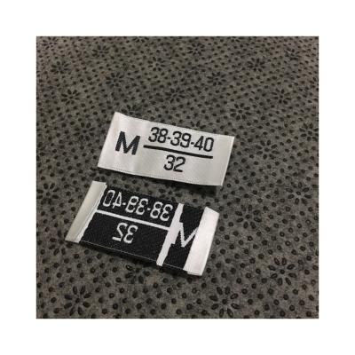 China Wholesale Price Washable Custom Woven Size Label OEKO-TEX Printed Cotton Woven Key Labels On Clothing And Pants Garments Accessories for sale