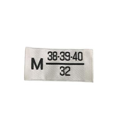 China Custom woven clothing label OEKO-TEX cotton woven label washable demask label factory price tags size label for clothes and pants for sale