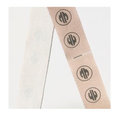 China Washable silk screen printed with cotton custom ribbon wholesale gift use brand cotton webbing band clothing label colorful logo for sale