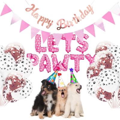 China To Wedding YOT LEAVES Dog Party Decoration Kit PAWTY Balloons Birthday Banners Party Supplies For Dog Cat for sale