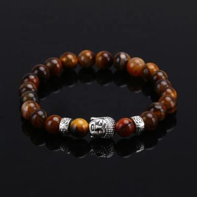 China Vintage Tiger Eye Lava Stone Bead Buddha Bracelet Jewelry Yoga Prayer Bracelets Men Women Fashion Jewelry for sale