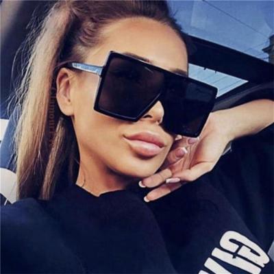 China Black square fashion sunglasses shades women oversized sunglasses big frame sunglasses vintage lenses unisex for sale