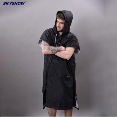 China UK Ireland Hot Sale Adult Waterproof External Sherpa Inside Poncho Dry Towel Robe Changing Robe With Hood for sale