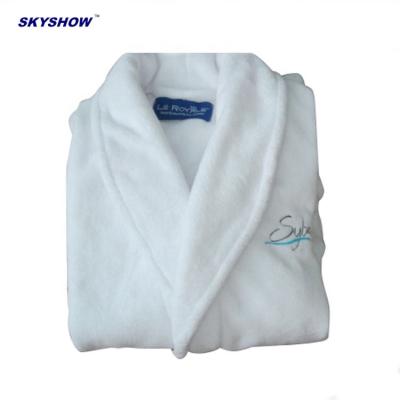 China Breathable popular economical soft plush fleece bathrobe and warm spa bathrobe men with custom logo for sale