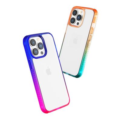 China Gradient Color Shockproof Shockproof Best Selling Mobile Phone Transparent Phone Case For iPhone 14 13 12 11 for sale