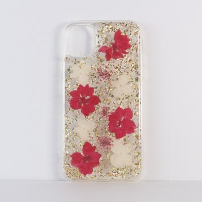 China Wholesale Shockproof Cell Phone Back Cover Handmade Dry Flower Epoxy Phone Case For iPhone 12 for sale