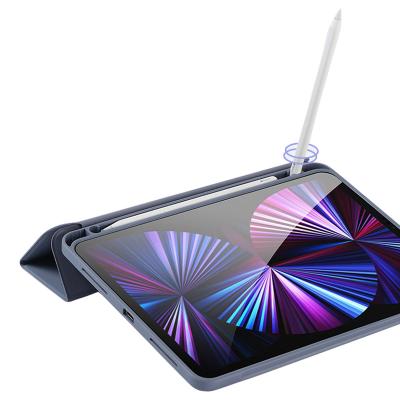 China Popular Ultra Thin Stand Case Tablet Cover For Apple iPad With Magnetic Liquid Pencil Holder Slot Silicone Case For iPad 10.2 Pro 3 Inch Mini Air 3 for sale