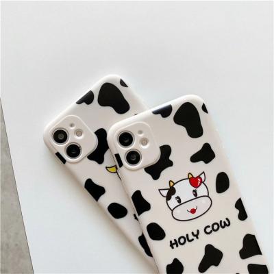 China Custom Printing Shockproof Popular Cute Phone Case Women Style Animal Cow Print Phone Case For i 12 Pro Phone Case for sale