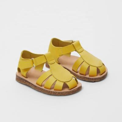 China Cute Children Summer Girls Sandals Leather Sandals Shoes Single Side Fisherman Buckle Round Rubber Kids for sale