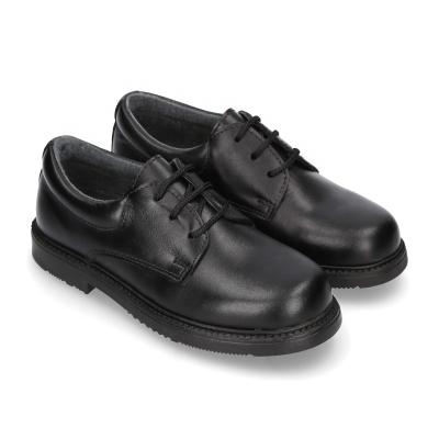 China Black Boxcalf High Quality Lace-up Leather Kids Stylish Shoes Anti-odor Boys School Shoes for sale