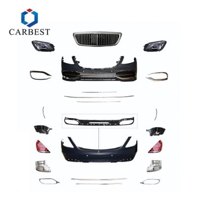 China New PP 2021 W222 Car Kit Accessories Body Kit For Benz S Class 2019 Maybach With Rear Bumper for sale