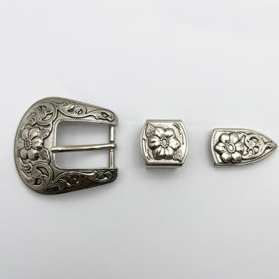 China 3pcs buckle set 2022 new design 25mm pin belt buckle custom western set of 3 piece belt buckles for sale