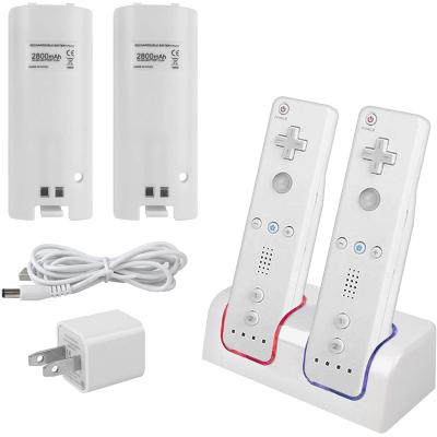 China For Wiies Gamepad Dual Battery Charger Charging Station Dock With Wii Remote Two Battery Charger For Wii/Wii U Game Remote Controller for sale