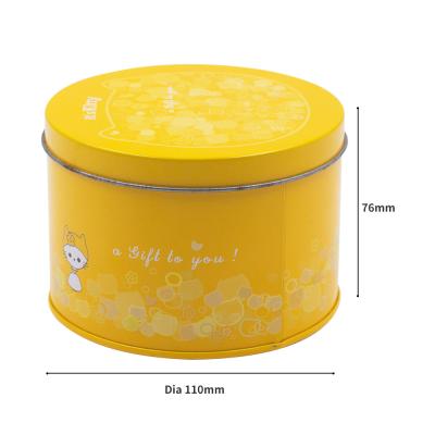 China High Quality Recyclable Custom Metal Box Round 60g Tin Shape Biscuit Cookie Box Round Cheesecake Box for sale