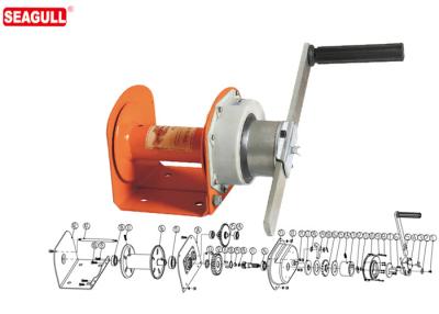 China Tragbare mini manuelle Handhandkurbel 1 Tonne mit 8mm Drahtseil/orange Malerei zu verkaufen