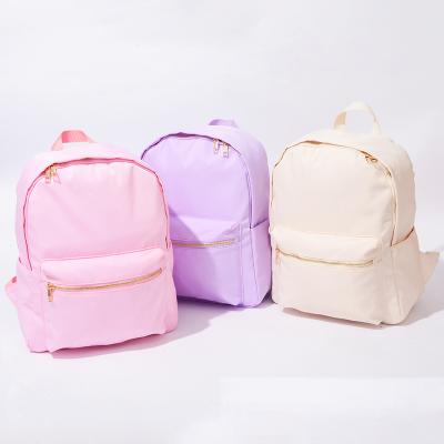 China New School Bag Travel Storage Bag Macaron Bright Candy Color Light Pink Nylon Backpack Waterproof Large Capacity New for sale