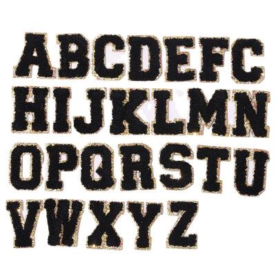 China DIY Handmade Stick On Bag A-Z 26 Set Self Adhesive Rhinestones Alphabet Applique Patch Beads Patches Chenille Letter Sets for sale