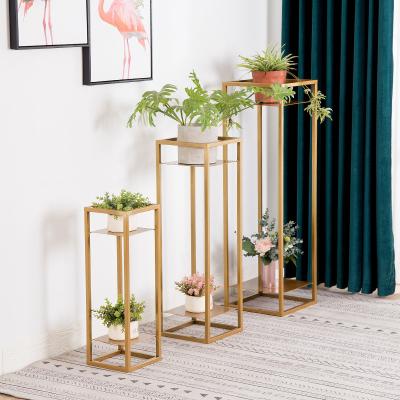 China 2023 Nordic Light Luxury Creative Metal Living Room Decoration Europe Green Plant Frame Flower Pot Potted Flower Stand for sale