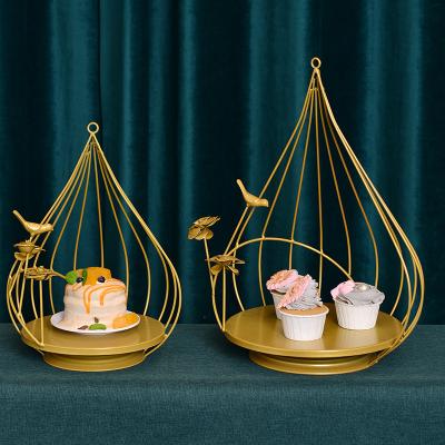 China High Quality Hot Selling Nordic Light Luxury Metal Decoration Metal Drop Cake Stand Set for sale