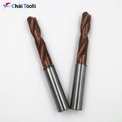 China Metal Drilling 5xDiameter Solid Carbide Twist Drill Bits With Inner-cooling Hole for sale