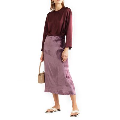 China Custom Size Polyester Spandex Breathable Women Velvet Skirt Anti-Static for sale