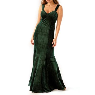 China Anti-Static High Quality Women's Fitted Velvet Long Dress for sale