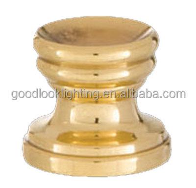 China Lamp finials are threaded 1/4-27 to fit floor lamp speaks all wheel lamp finials base /lamp parts hardware brass plated use for portable lamps 0.625 inch height for sale