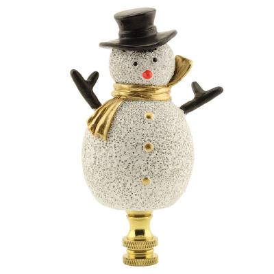 China Lamp finials are 1/4-27 threaded to fit floor lamp speaks all the time polished brass Christmas snowman lamp finials/handheld lamps H3.7 inch lamp parts hardware usage for sale