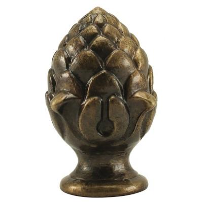 China Lamp finials are 1/4-27 threaded to fit floor lamp speaks all the time antique brass pinecone lamp finials/fan pull lamp parts hardware use for portable lamps H1.5inches for sale