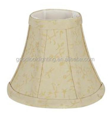 China Transitional Transitional Beige with Floral Accenting Bell-Shaped Fabric (Clip) Shade for sale