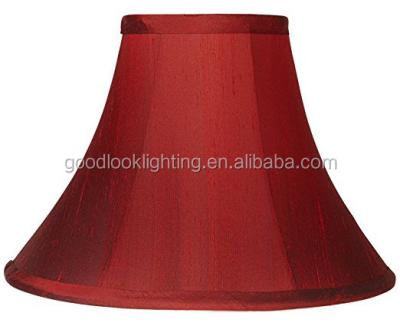 China Transitional transitional red fabric shade with self trim top and bell-shaped bottom (spider) for sale