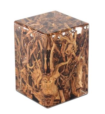 China Creation Modern Natural Wood Root Of Rock Embedded In Decor / Acrylic Stool Decorations for sale