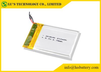 China Klima-Polymer-Batterie-Handyder batterie 210mah Li PO 203040 des Lithium-3.7V Zelle lipo Lithium-Batterie LP203040 zu verkaufen