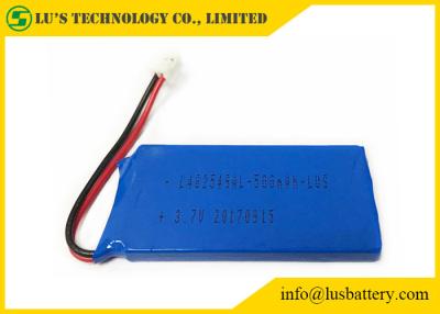 중국 파란 PVC 3.7 V 500mah Lipo 건전지 LP482549 3.7 볼트 리튬 중합체 건전지 500mah 3.7v 건전지 판매용