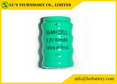 China 80mah 1.2 V Rechargeable Battery Button Cell NIMH Material Long Service Life for sale