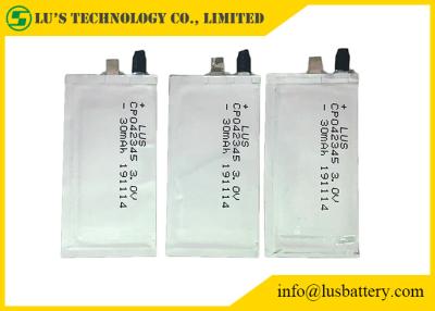 China Smart Card 3.0V 30mAh Limno2 Lithium Battery CP042345 for sale