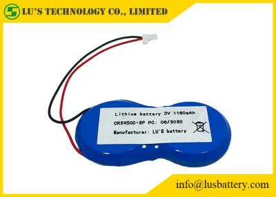 China JST-de Knoopcel 3V CR2450 van het Terminals2p 1200mah Lithium Te koop