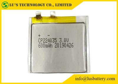 China 550mah Ultra Slim Battery CP224035 3.0V Thin Lithium Battery For Alarm Systems for sale