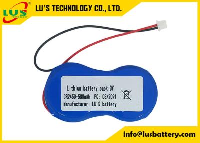 China 3v 1200mah Limno2 Battery Pack CR2450-2P 2P Connector  No Rechargeable for sale