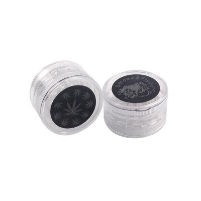 China Lanchuang Modern Smoking Accessories Wholesale 60mm 4 Layers Plastic Herb Grinder Custom Logo for sale