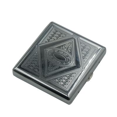 China Creative Portable Exquisite Embossing Silver Tobacco Accessories Metal Square Stainless Steel Case Herb Tobacco Accessories Factory Price Eco-friendly for sale