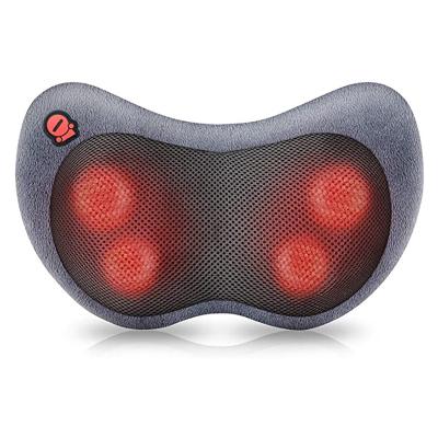 China Head Electric Neck And Back Massage Shiatsu Massager Pillow With Heat, Deep Tissue Kneading Massager for sale