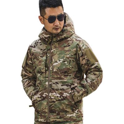 China Outdoor Anti-wrinkle Winter Jacket Men Three-in-One Waterproof Anorak Plus Velvet Thick Warm Camouflage Tactical Jacket for sale