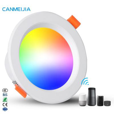 China Focos Dimmable Google New Alexa Tuya Adjustable Rgb Wifi Downlight Modern Design Recessed Ceiling Led Spot Light Downlight for sale