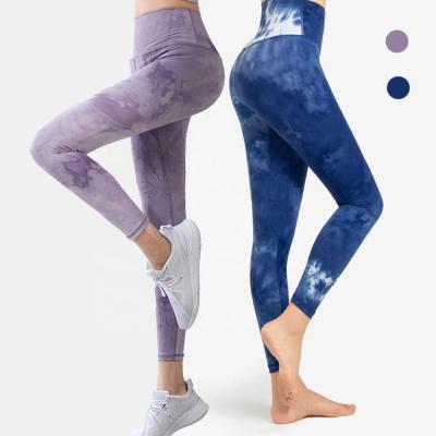 China 2021 New Fashion Design Gym Workout Sport Tights Breathable Tummy Control Butt Crack! crack! ttie dye yoga pants leggings for women for sale