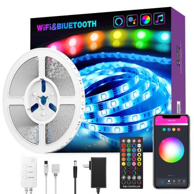 China Multicolor Smart Wi-Fi LED Strip Kit, 5 Meters, RGB Remote Control Compatible with Alexa, EU UK US Plug 170*160*53mm for sale