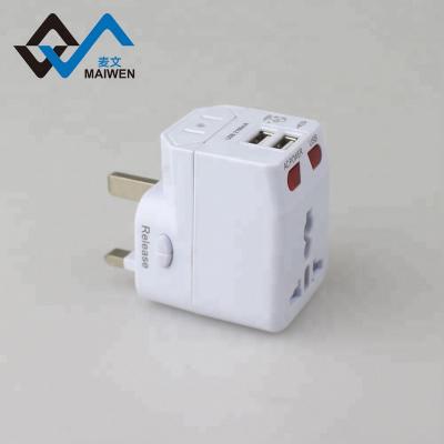 China Residential/Versatile All in One Multi Plug Electric US AU EU AU UK Universal Travel Adapter with USB Port 5v 2.1A for sale